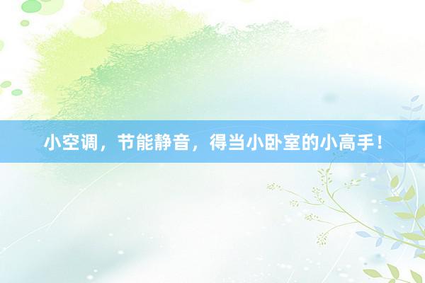 小空调，节能静音，得当小卧室的小高手！